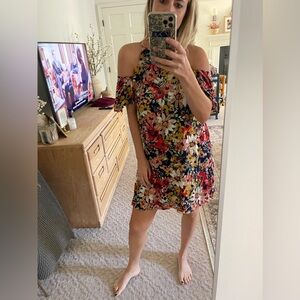 Vici navy floral dress. Size L